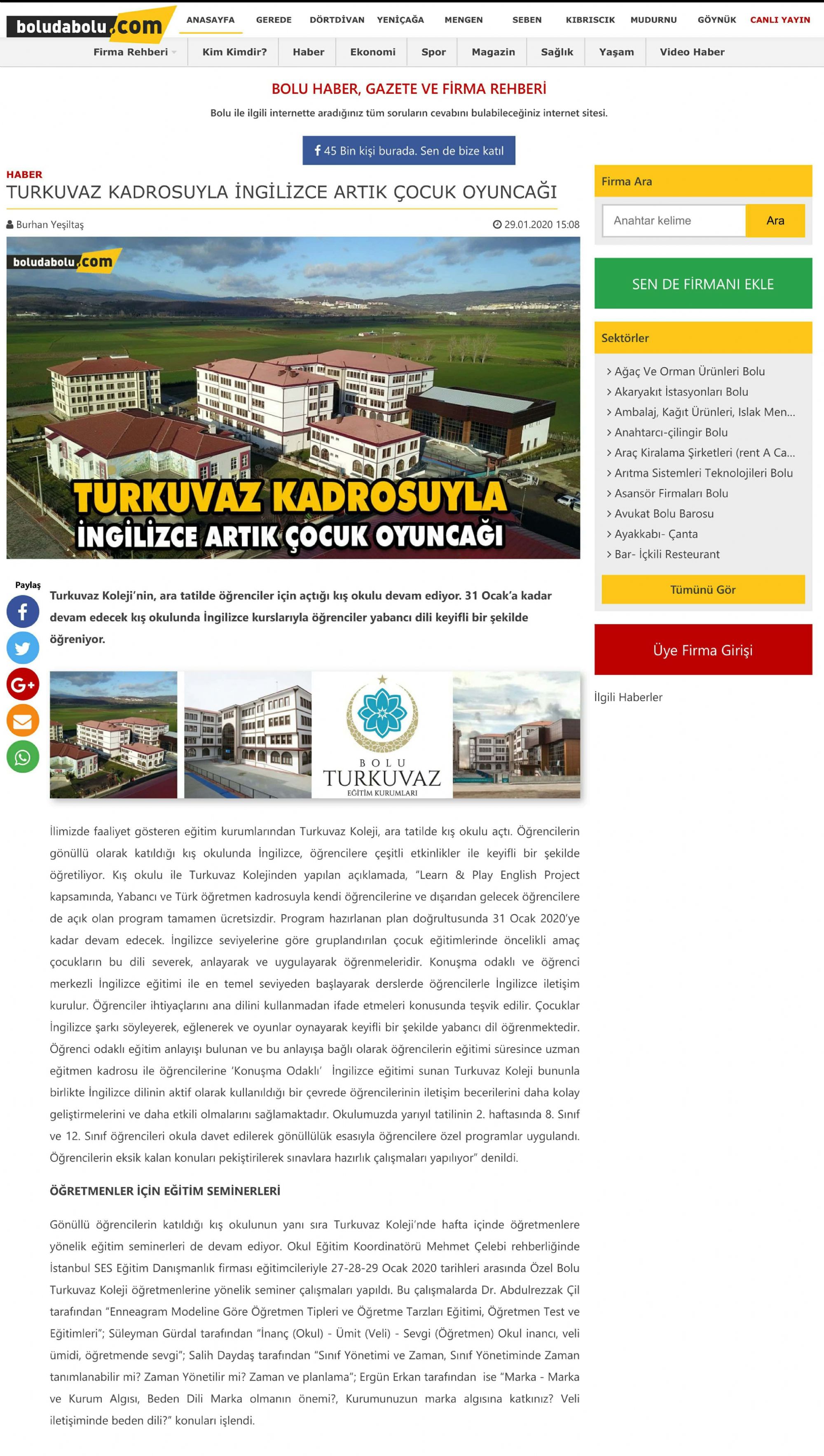 Turkuaz Kadrosuyla ngilizce Artk ocuk Oyunca