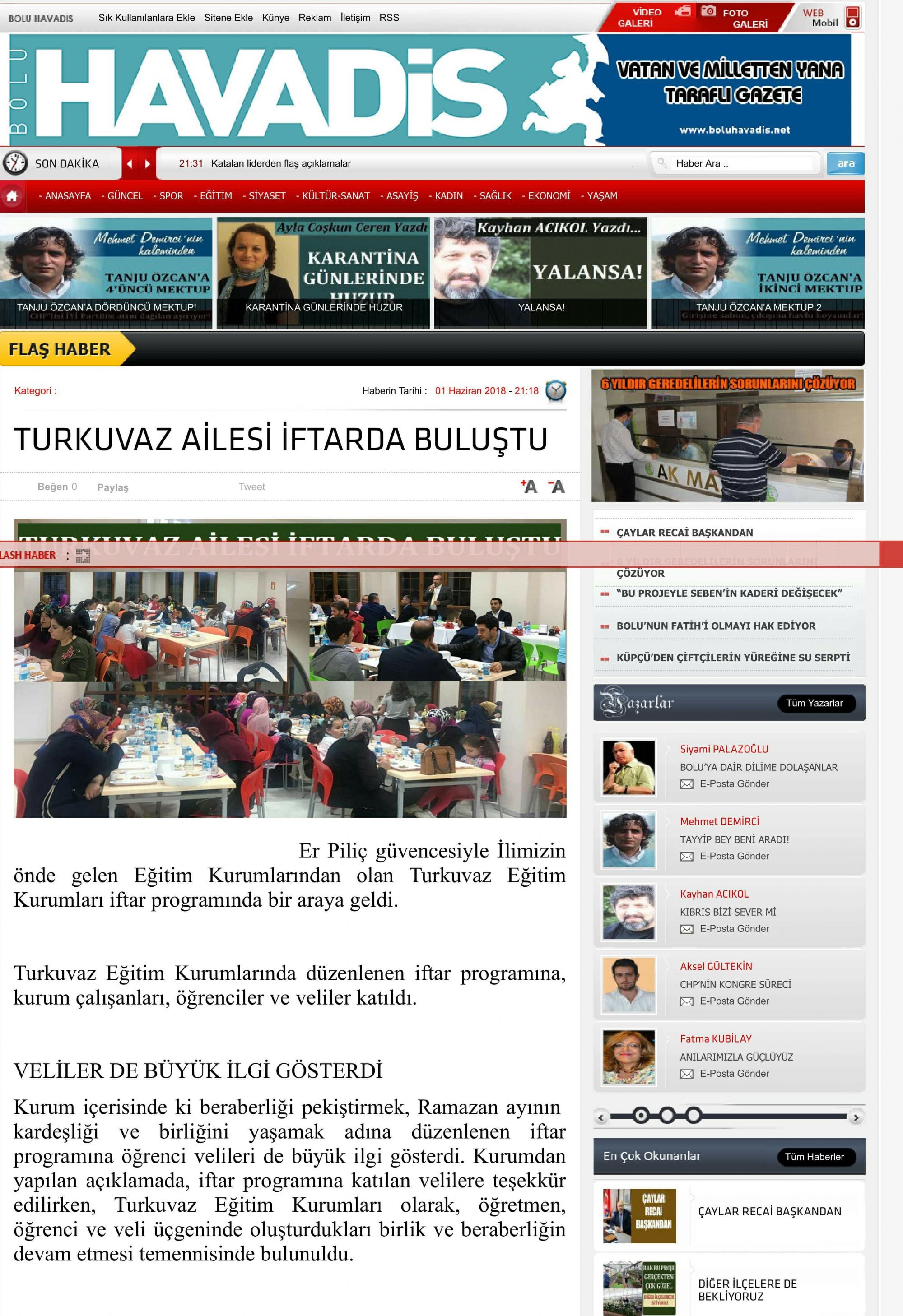 Turkuvaz Ailesi ftar'da Bulutu